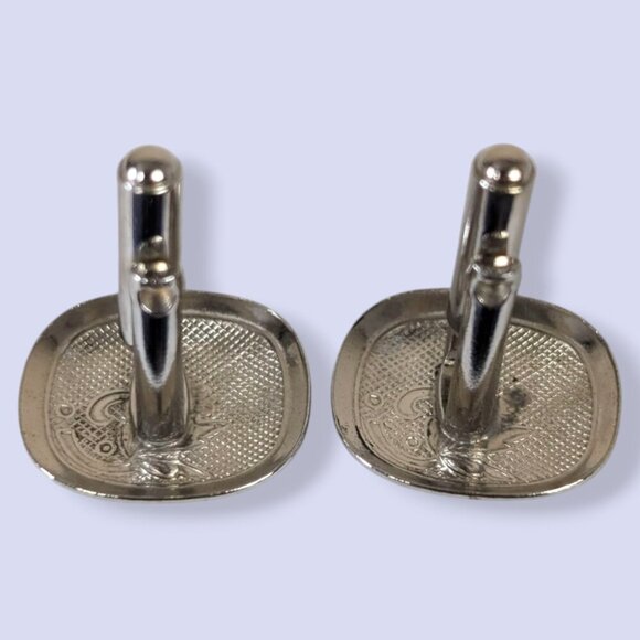 (2/$20) Vintage Rounded Crosshatch Cufflinks - Picture 6 of 7